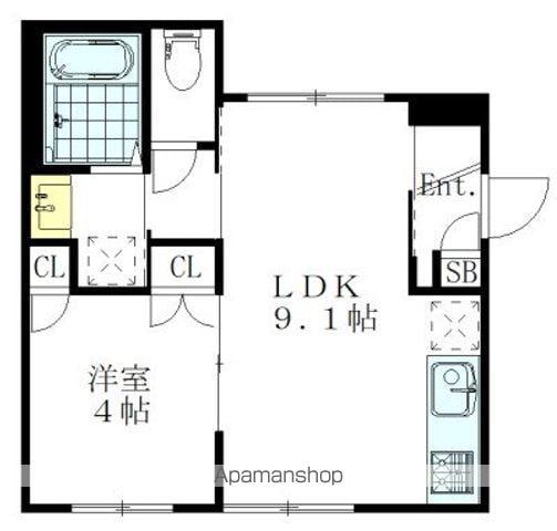 サンティエ・羽根木(1LDK/1階)の間取り写真