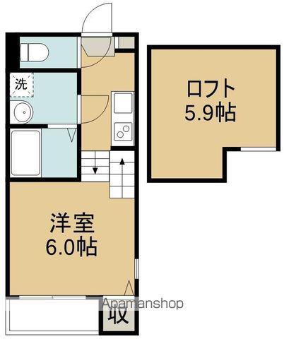 ハーモニーテラス田子(1K/1階)の間取り写真