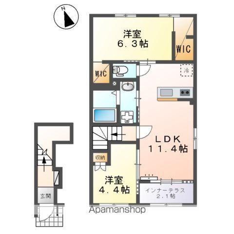 パドレ ムールトメスク(2LDK/2階)の間取り写真