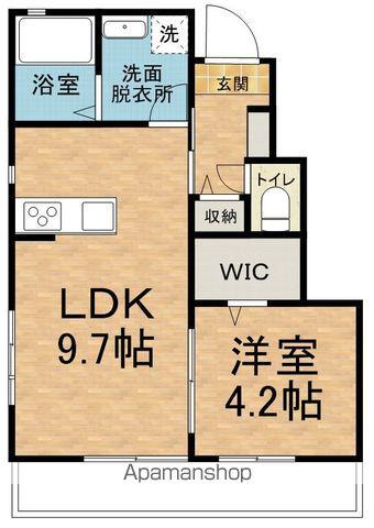 ドリーム安曇野D(1LDK/1階)の間取り写真