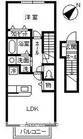 グレイスKⅠ(1LDK/2階)の間取り写真