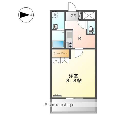 エクセルシア栗屋(1K/2階)の間取り写真