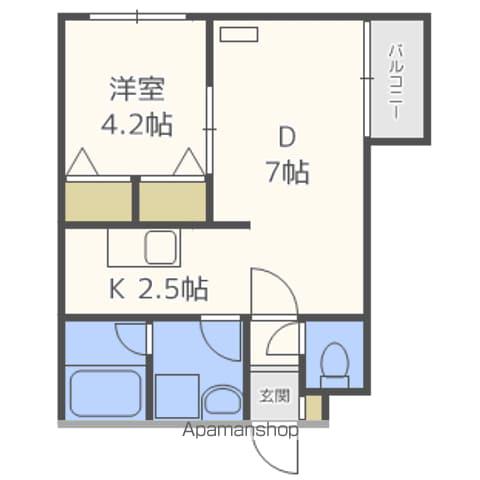 シンフォニア豊平(1LDK/2階)の間取り写真