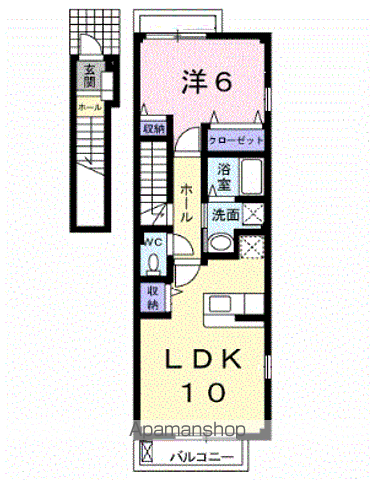 ライツェント・ハオス(1LDK/2階)の間取り写真