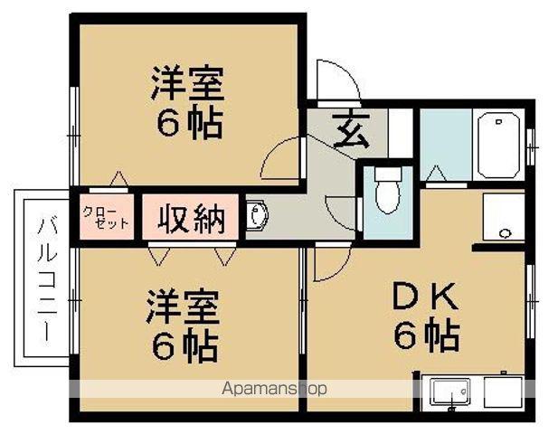 シュバルブラン(2DK/2階)の間取り写真