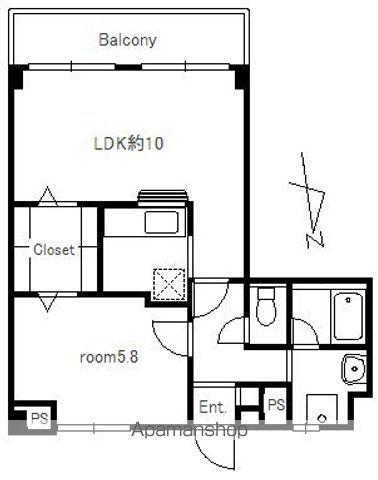 エントピア・レスト(1LDK/1階)の間取り写真