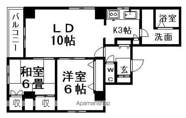 エクセレント月寒(2LDK/1階)の間取り写真