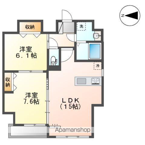 GRAND SOLEIL大須白川(2LDK/9階)の間取り写真