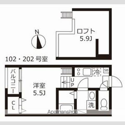 ハーモニーテラス浜口西(1K/1階)の間取り写真