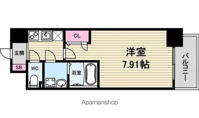 アーデン谷町(1K/12階)の間取り写真