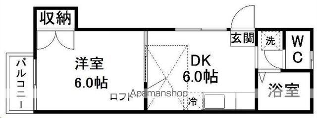 リッチランドハイツⅡ(1DK/2階)の間取り写真