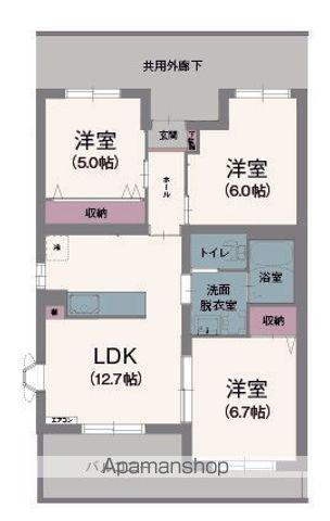 エクセルシオール(3LDK/2階)の間取り写真