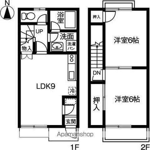 サンガーデンプラムＢ(2DK)の間取り写真
