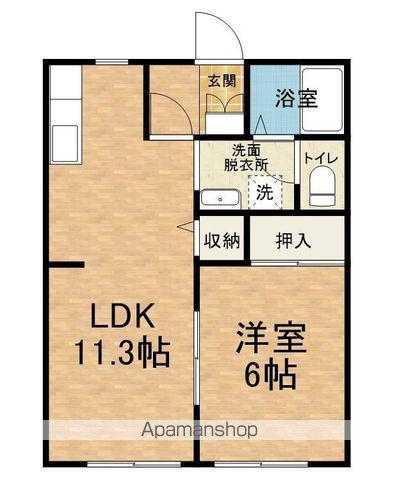 サンハイツみなみ(1LDK/2階)の間取り写真