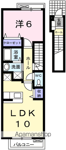 パークメゾン田寺2(1LDK/2階)の間取り写真