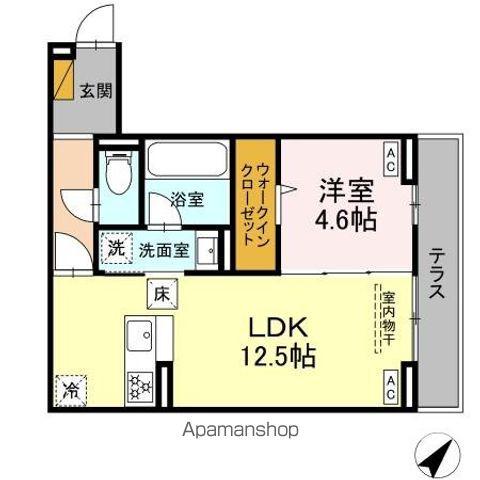 D-ROOM小久保(1LDK/1階)の間取り写真