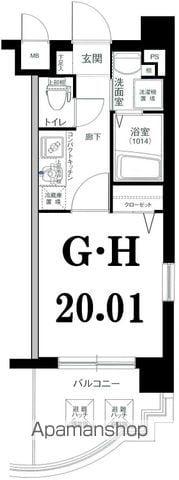 グリフィン横浜・馬車道駅前(1K/12階)の間取り写真