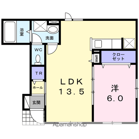 ジャスティ(1LDK/1階)の間取り写真