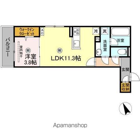 CAMPANELLA舟入南(1LDK/2階)の間取り写真