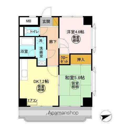 Y・Rレジデンス(2DK/4階)の間取り写真