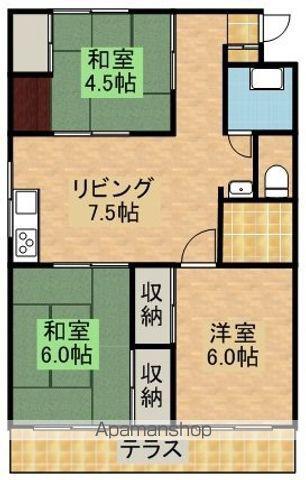 コーポサンパーク(3DK/1階)の間取り写真