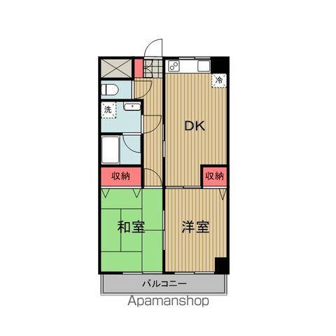 松本マンション5(2DK/4階)の間取り写真