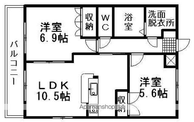 TIARE(2LDK/2階)の間取り写真