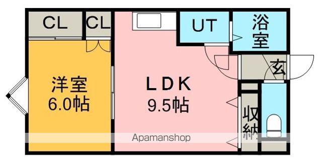 オルセーN19(1LDK/2階)の間取り写真