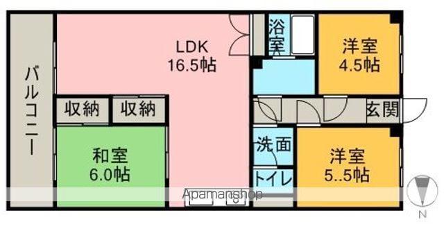 アサヒパレス庄内(3LDK/6階)の間取り写真
