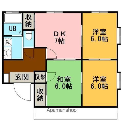 サンシャインちとせ(3DK/1階)の間取り写真