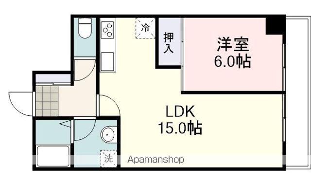丸仲ビル(1LDK/4階)の間取り写真