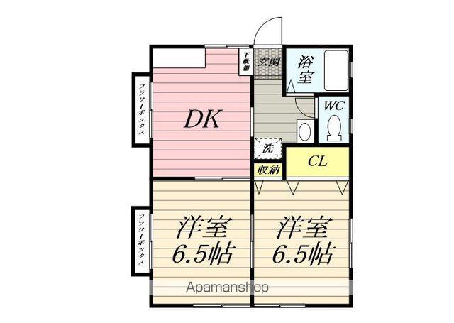フラワーハイツ(2DK/1階)の間取り写真