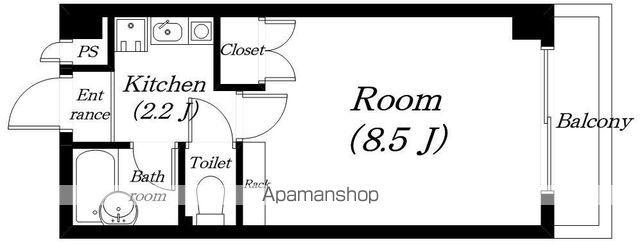 レイクハウス堅田B(1K/1階)の間取り写真