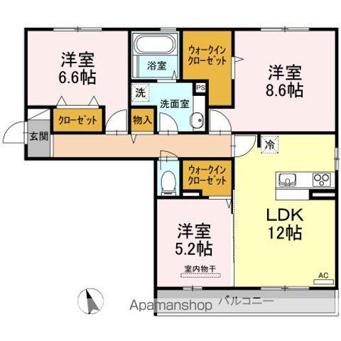 サザンソレイユ(3LDK/3階)の間取り写真