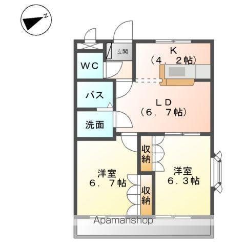 ブレスビュー(3DK/1階)の間取り写真