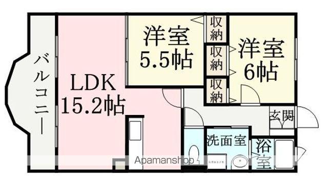 ハートフルLIFE(2LDK/2階)の間取り写真