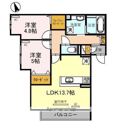 ヴィラパシフィコ(2LDK/3階)の間取り写真