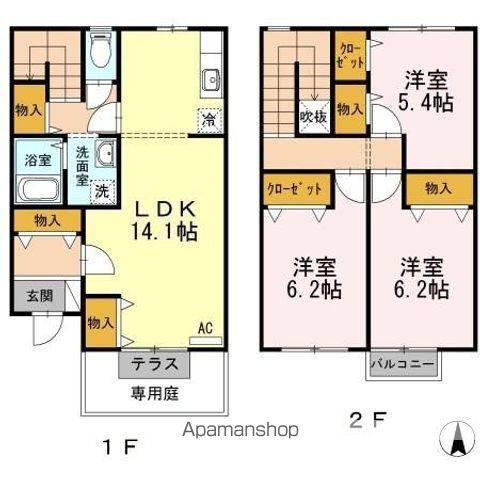 リースランド春日(3LDK/1階)の間取り写真