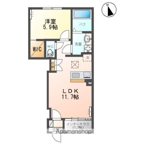 荒井南アパート(1LDK/1階)の間取り写真