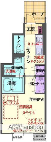 GRAND RAVE Ⅱ(1K/1階)の間取り写真