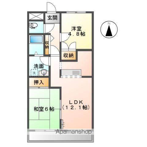 ベルクレスト(2LDK/2階)の間取り写真