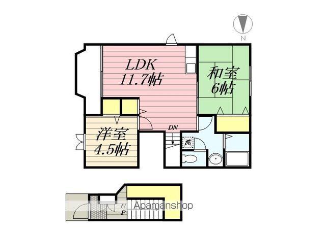 プランドゥ鳥栖Ⅱ(2LDK/2階)の間取り写真