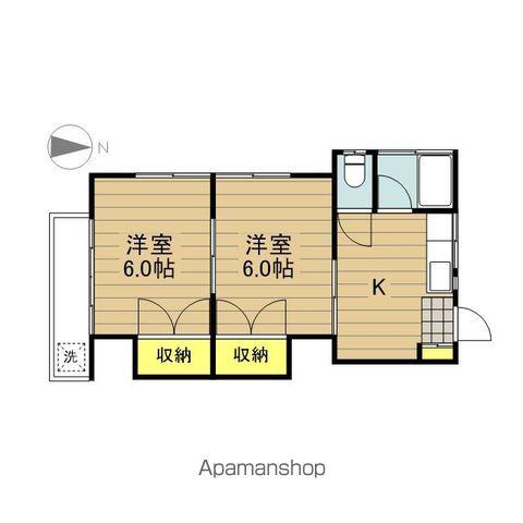 ベルコーポ(2K/2階)の間取り写真
