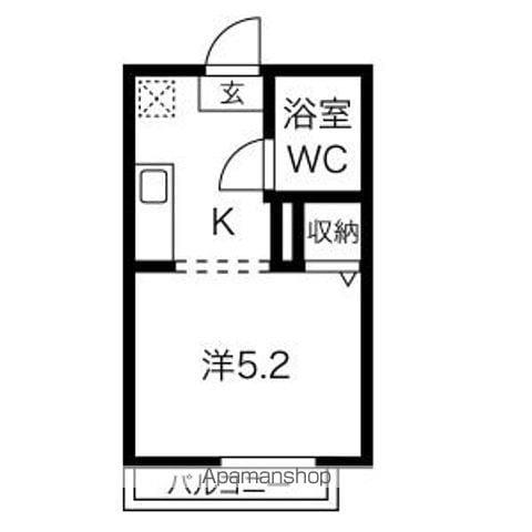 メゾン尾頭橋(1K/2階)の間取り写真