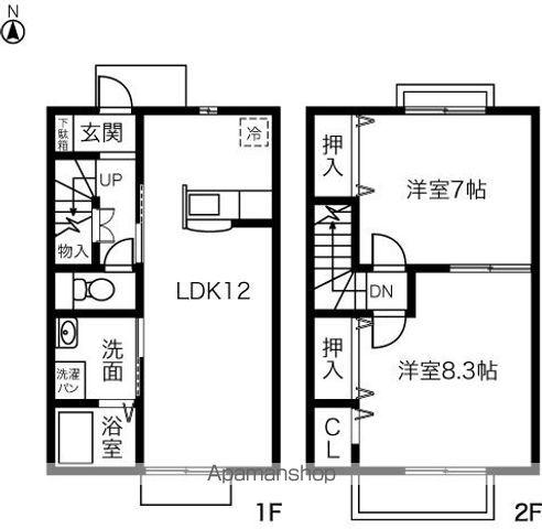 ＧＡＲＤＥＮ　ＶＩＬＬＡＧＥ　Ａ(2LDK)の間取り写真