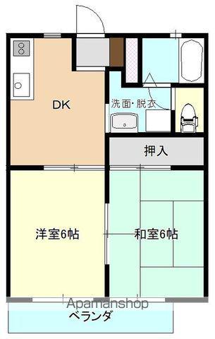 コーポはまゆう(2DK/1階)の間取り写真