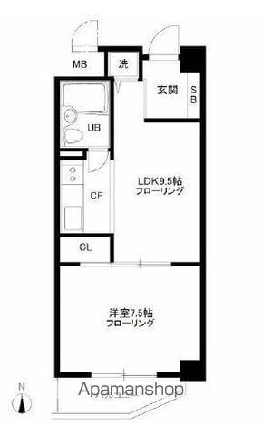 千駄ヶ谷ルーテルハイツ(1LDK/2階)の間取り写真