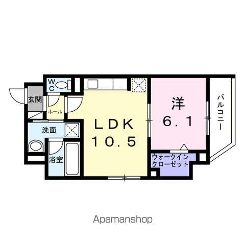 スカイノッツ北赤羽(1LDK/2階)の間取り写真