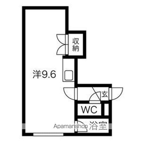 パルコート平岸411(1DK/5階)の間取り写真