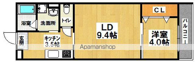 COCO MOZU(1LDK/1階)の間取り写真